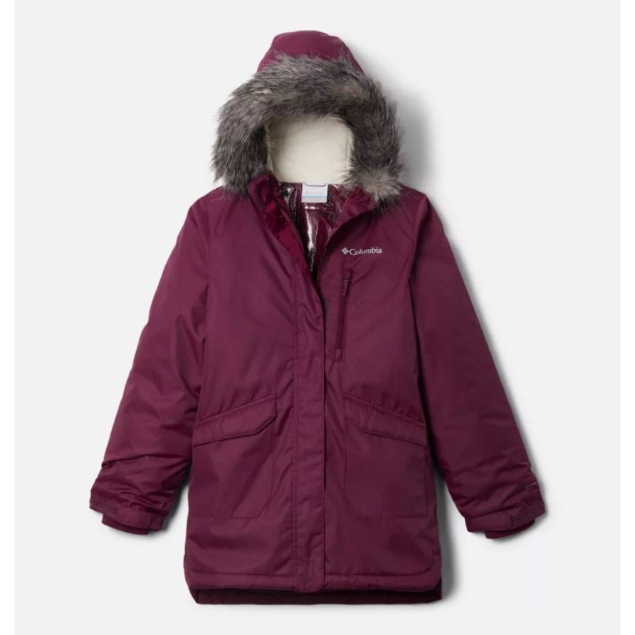 Suttle Mountain Lange Isolierte Jacke Für Mädchen Marionberry Columbia