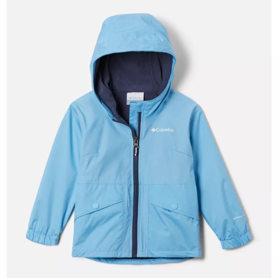 Regenwald-Fleece-gefütterte Kleinkinderjacke Für Mädchen Columbia Vista Blue/vista Blue Slub