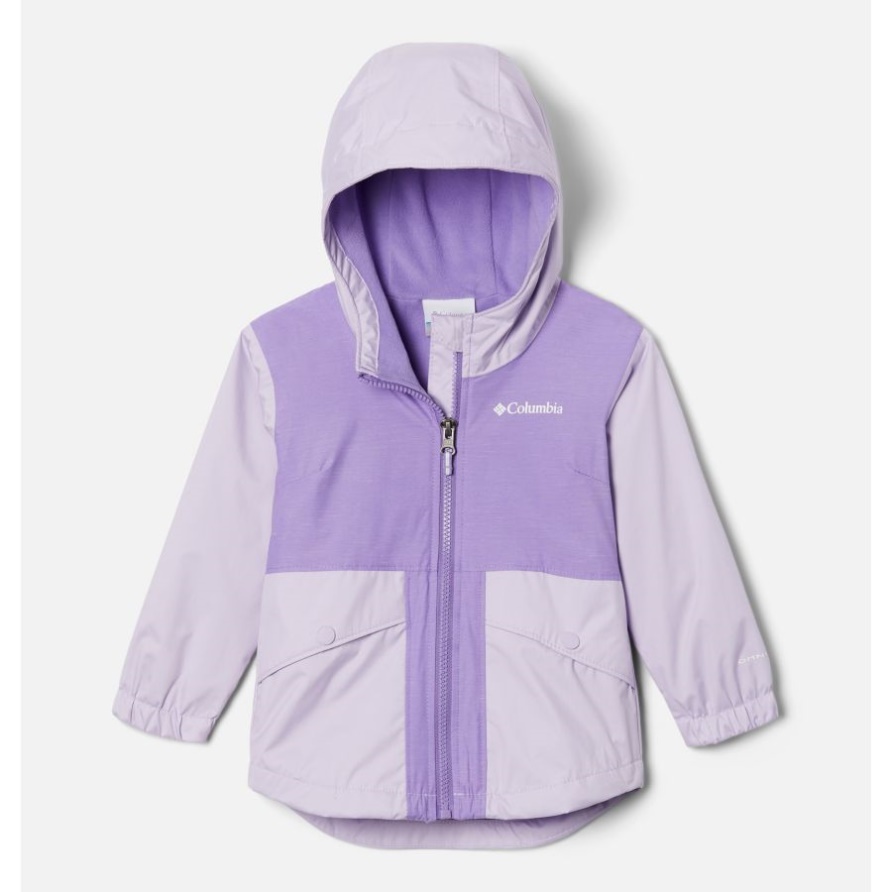Regenwanderjacke Für Mädchen Mit Fleecefutter Morning Mist/Morning Mist Slub Columbia