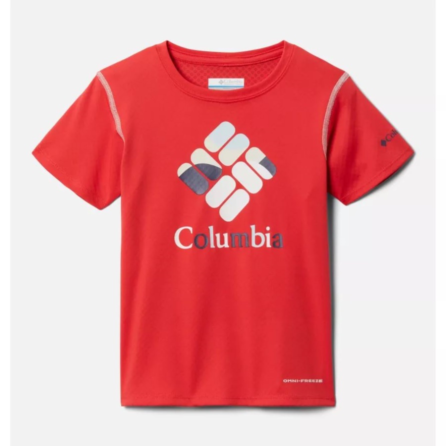 Zero Rules Kurzarm-Grafikshirt Für Mädchen Columbia Red Hibiscus Gem Scape