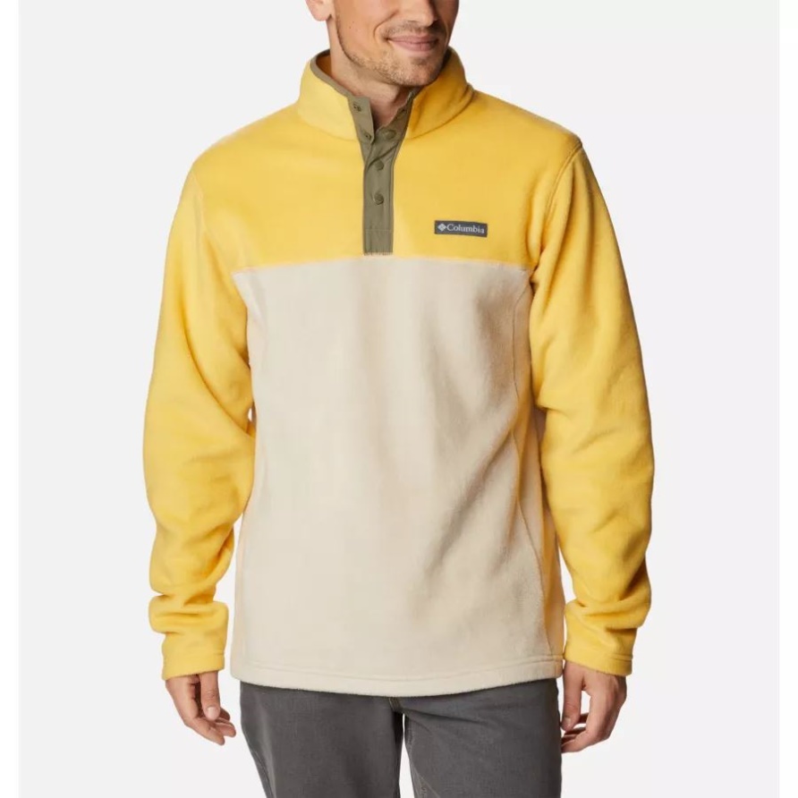 Golden Nugget/antct Fssl/stone Green Steens Mountain Half Snap Fleecepullover Für Herren Columbia