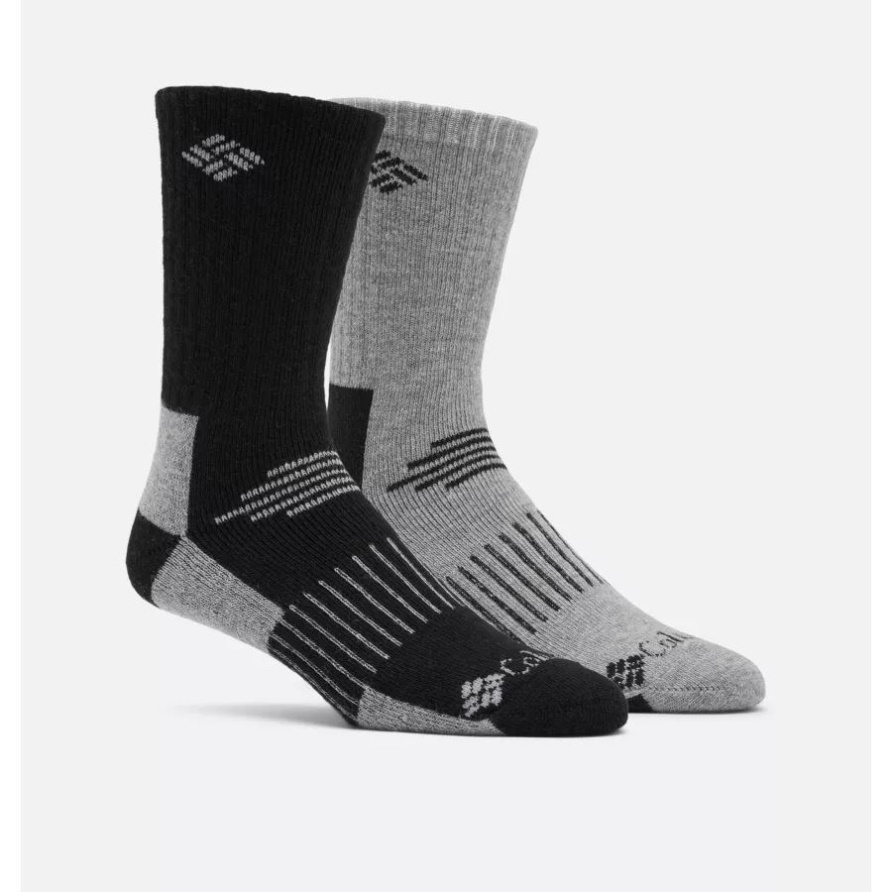 Grau/schwarz Columbia Lässige Crew-Socken Aus Baumwolle Für Herren, 2er-Pack