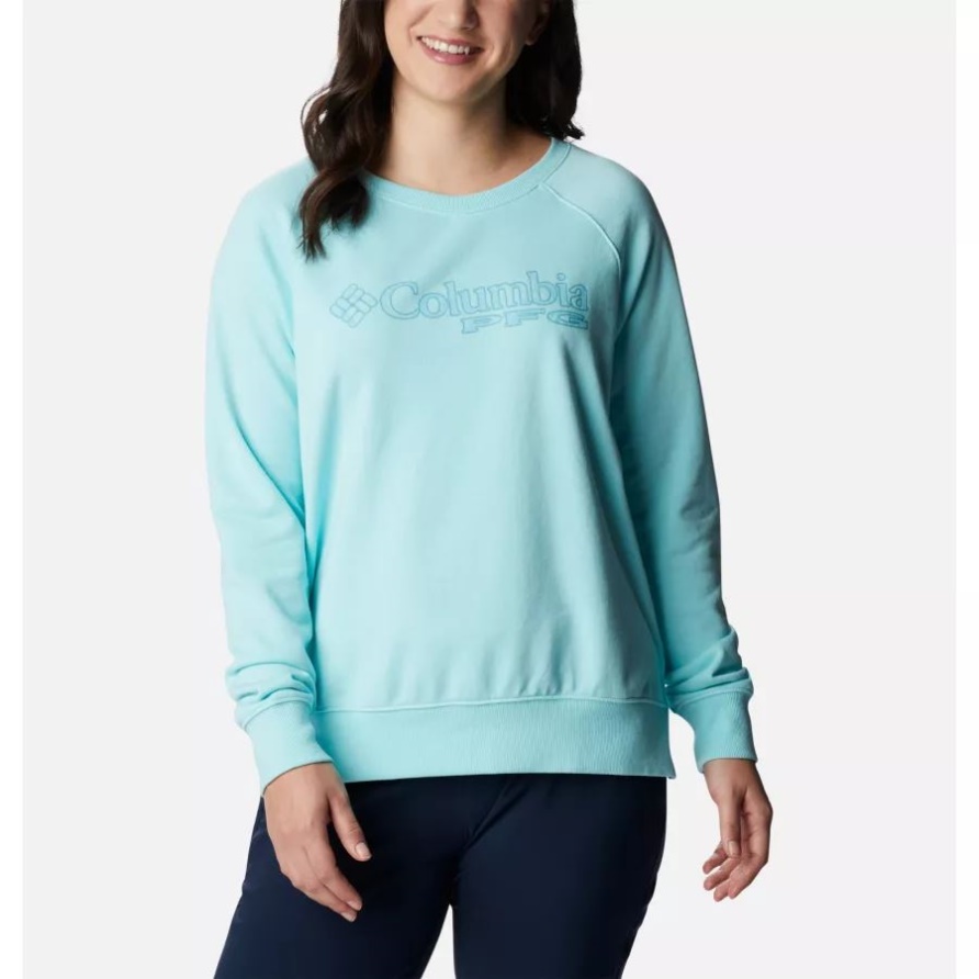 Golfstrom/Palmetto-Grafik Damen-PFG-Slack-Water-French-Terry-Crew-Sweatshirt Columbia