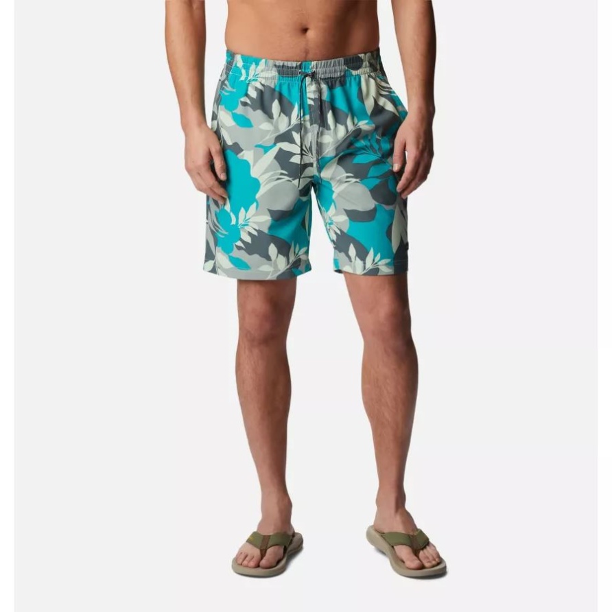 Eisgrüne Geblümte Summertide-Stretch-Shorts Für Herren Columbia