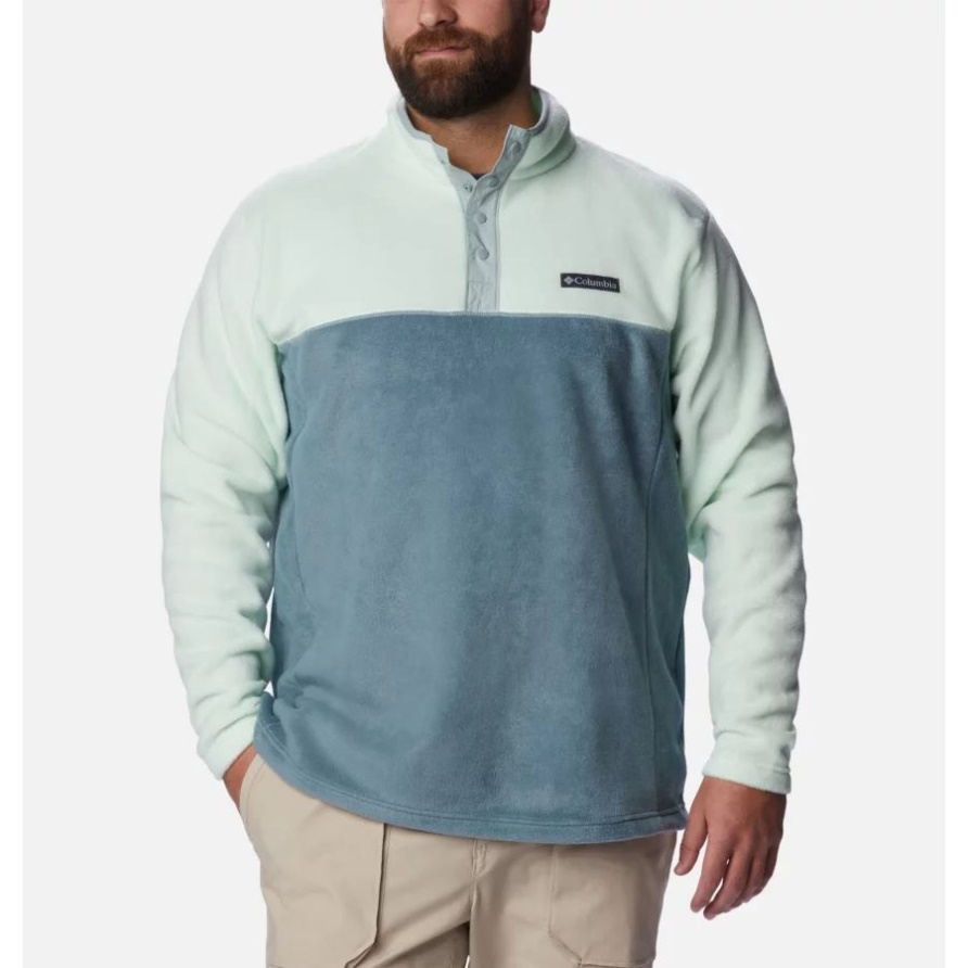 Ice Green/Metal/Niagara Steens Mountain Half Snap Fleecepullover Für Herren Big Columbia