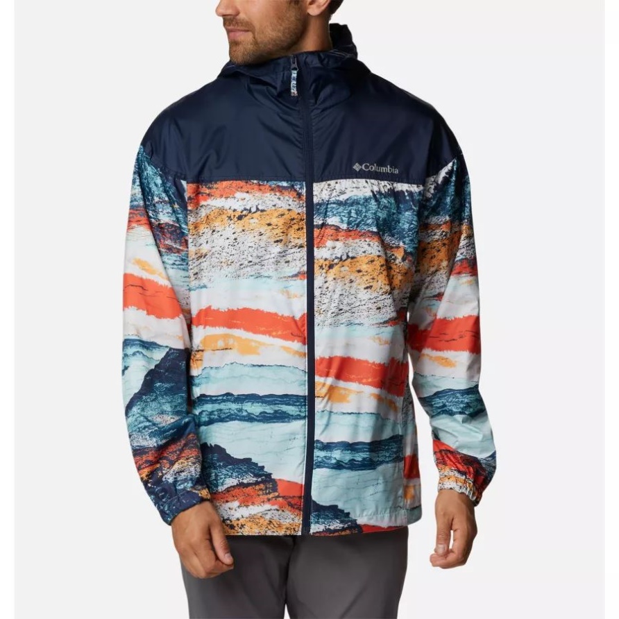 Icy Morn Hyper Nature Print Columbia Herren Flash Challenger Neuheit Windjacke