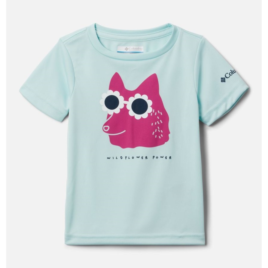 Icy Morn Wildblumen-Power-Mädchen-Kleinkind-Spiegelbach-Kurzarm-Grafik-T-Shirt Columbia