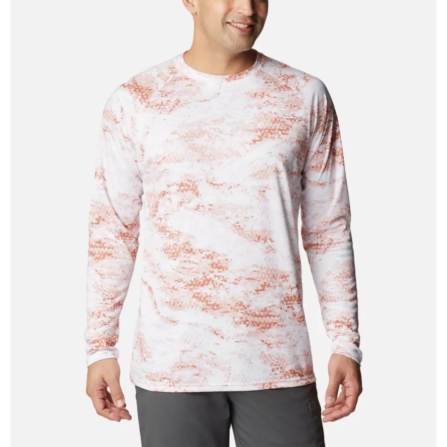 Island Orange Light Pfg Camo Herren Pfg Super Terminal Tackle Langarmshirt Columbia