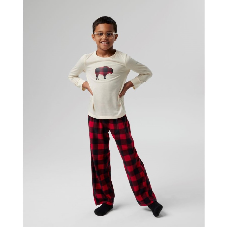 Pyjama-Set Für Kinder Kreideoberteil Büffel/rote Hose Columbia