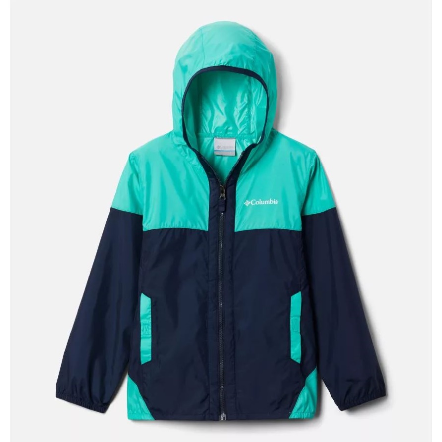 Flash Challenger Windjacke Für Kinder Collegiate Navy/Electric Türkis Columbia