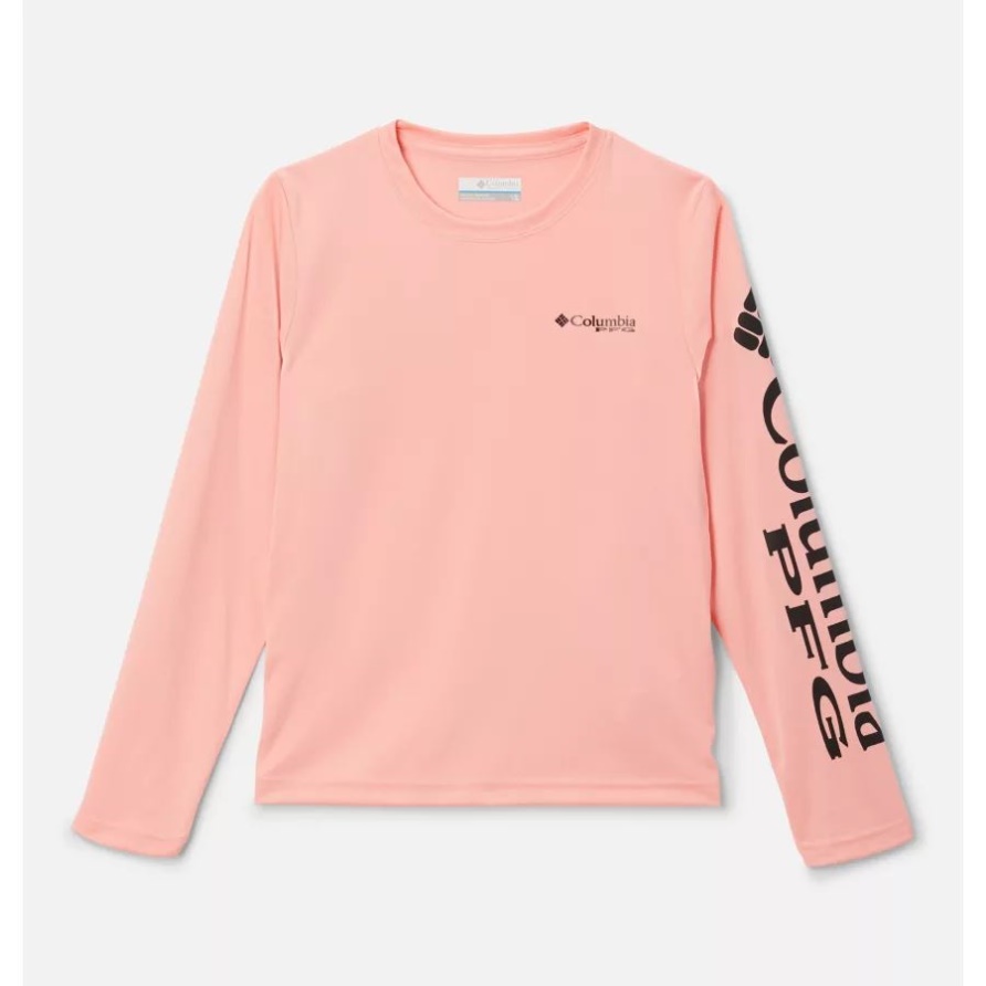 Langärmliges Pfg-terminal-tackle-t-shirt Für Kinder Sorbet/schwarzes Logo Columbia