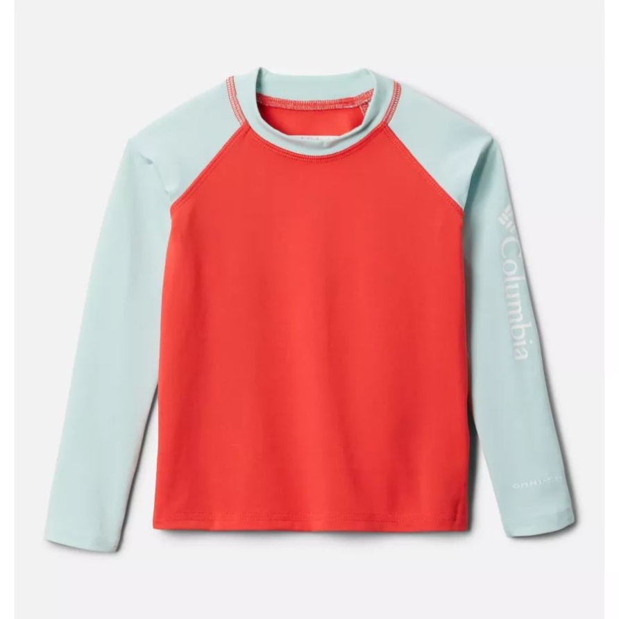 Kinder-Sonnenschutz-Shirt Sandy Shores Langarm Columbia Red Hibiscus/icy Morn