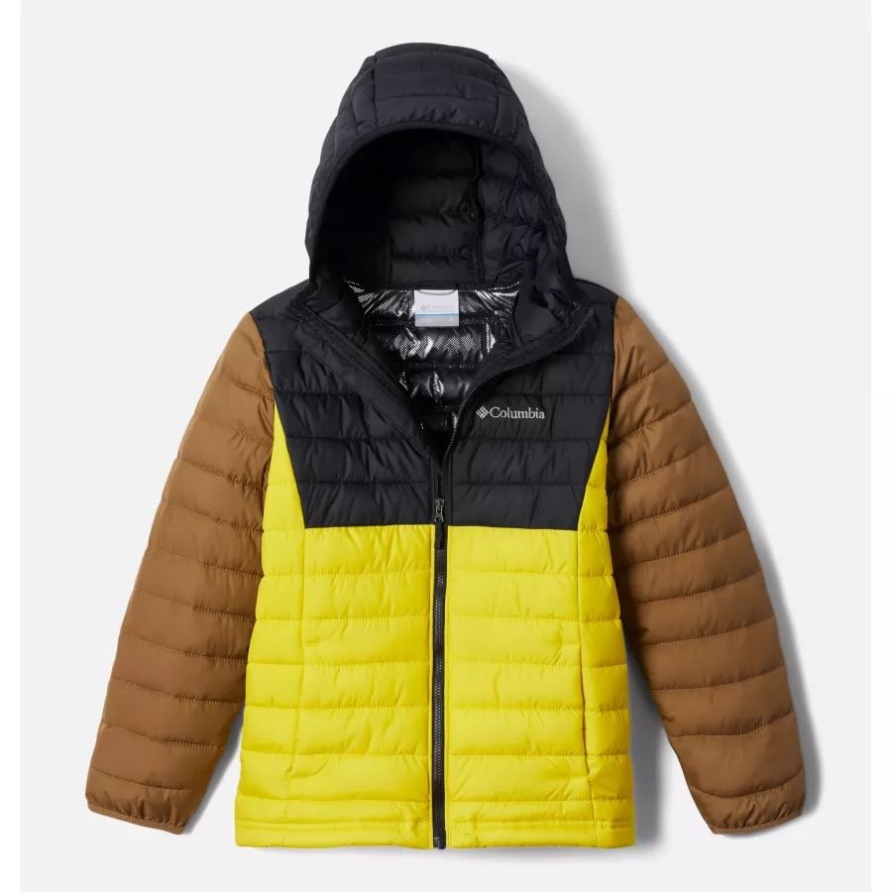 Laser Zitrone/schwarz/delta Pulver Lite Isolierte Kapuzenjacke Für Jungen Columbia