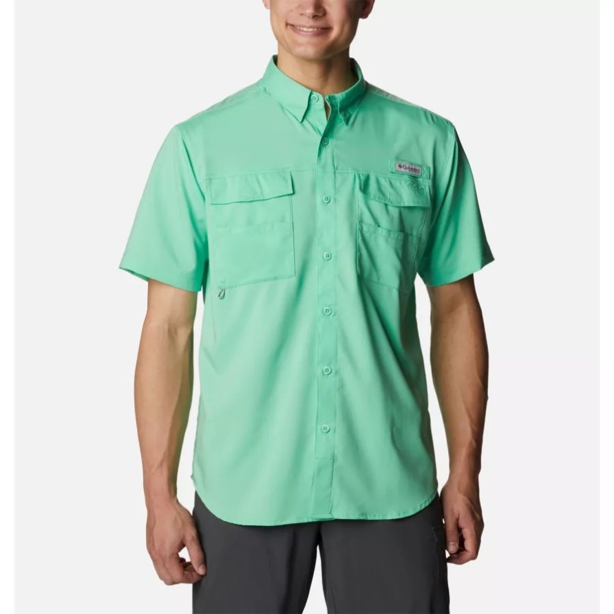 Leichtes Jade Columbia Herren Pfg Blut Und Guts Iv Gewebtes Kurzarmhemd