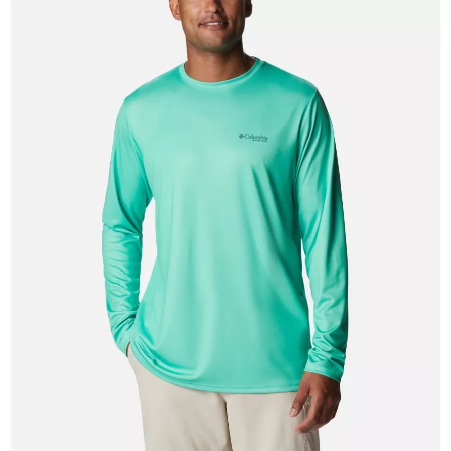 Light Jade/metal Inshore Fish Herren-terminal-tackle Pfg Fish Flag Langarmshirt Columbia