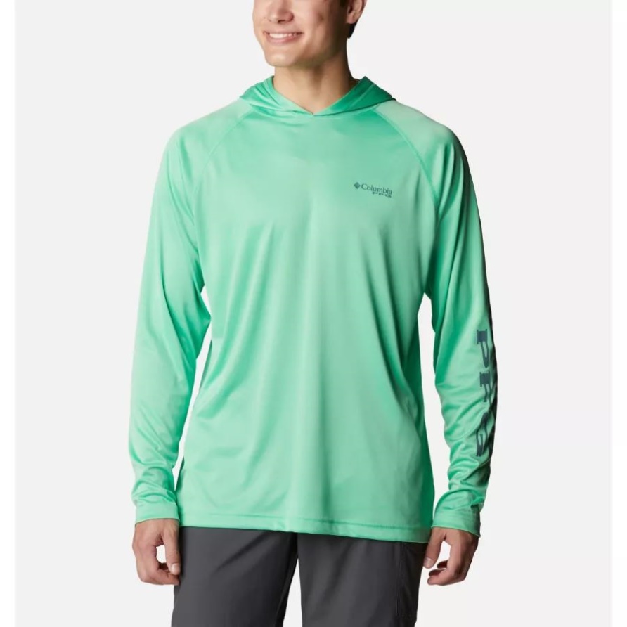 Leichtes Jade/Metall-Logo Columbia Pfg Terminal Tackle Hoodie Für Herren