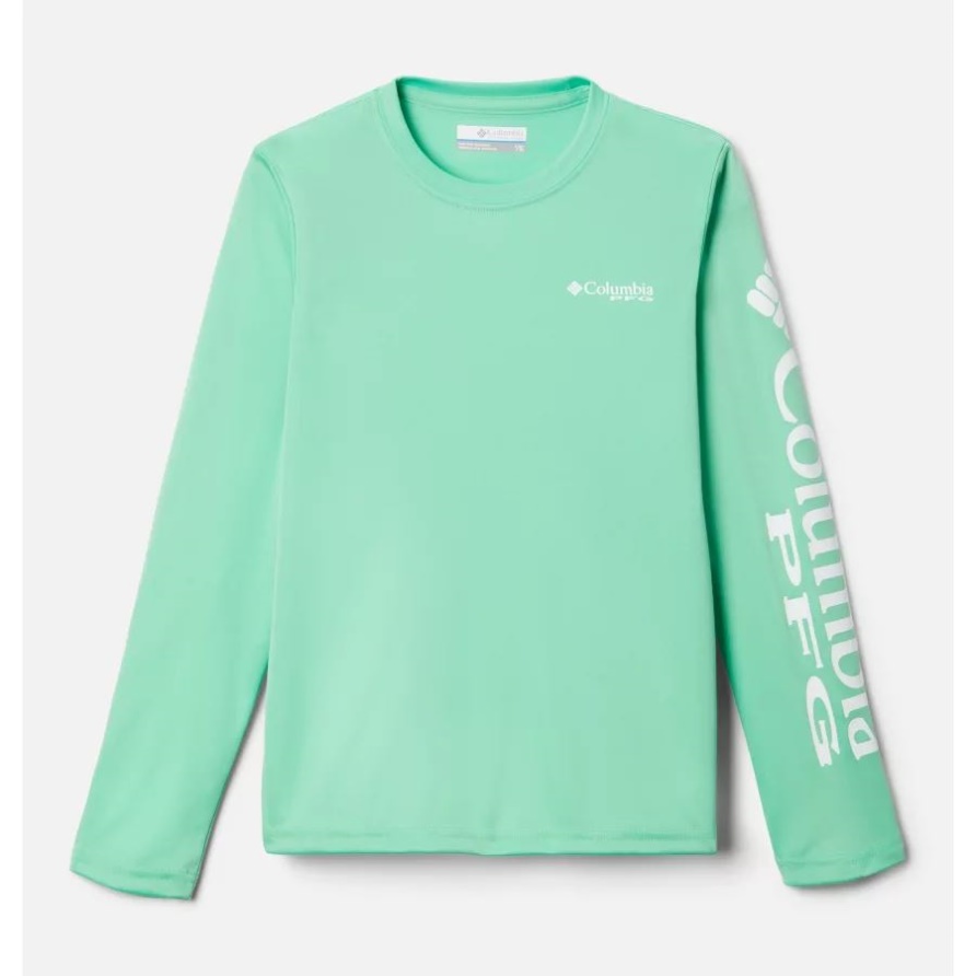 Helljade/weißes Logo Columbia Kinder Pfg Terminal Tackle T-Shirt Mit Langen Ärmeln