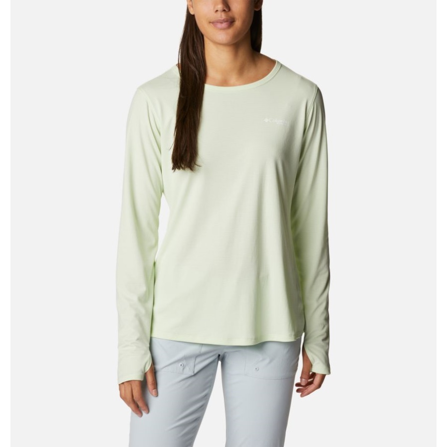 Light Lime Damen Pfg Skiff Guide Strick Langarmshirt Columbia