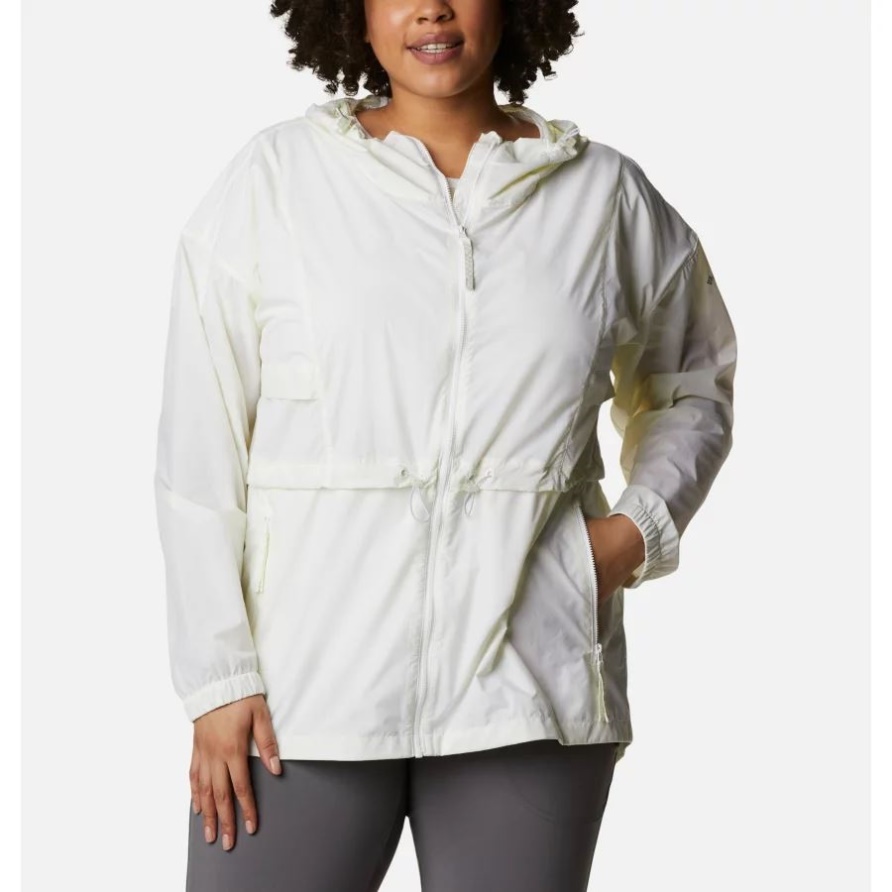 Limettenglühende/weiße Punchbowl-Jacke Für Damen Plus Größe Columbia