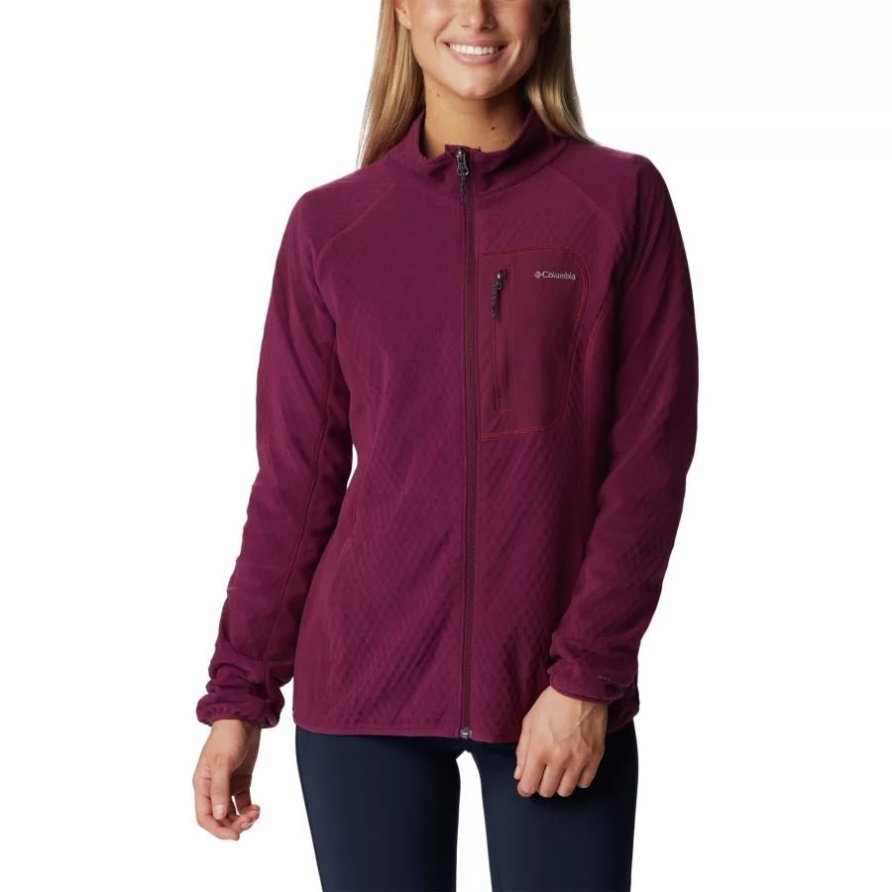 Marionberry/Aura Columbia Technische Fleecejacke Für Damen Mit Tracks Im Freien