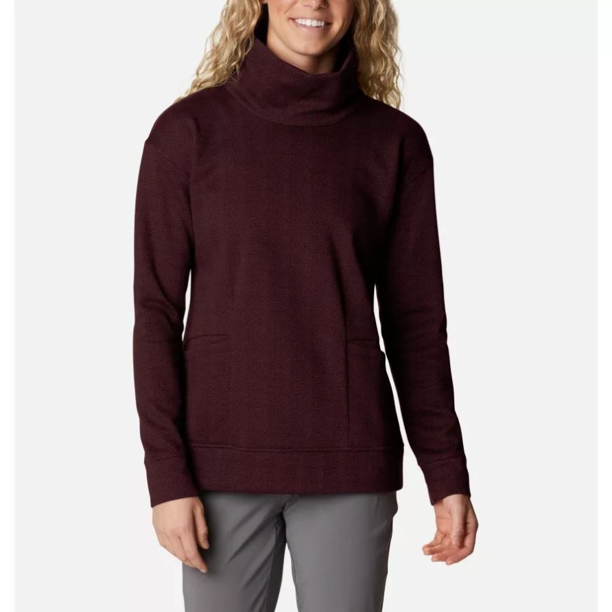 Marionberry Herringbone Columbia Columbia Lodge Trichterpullover Für Damen