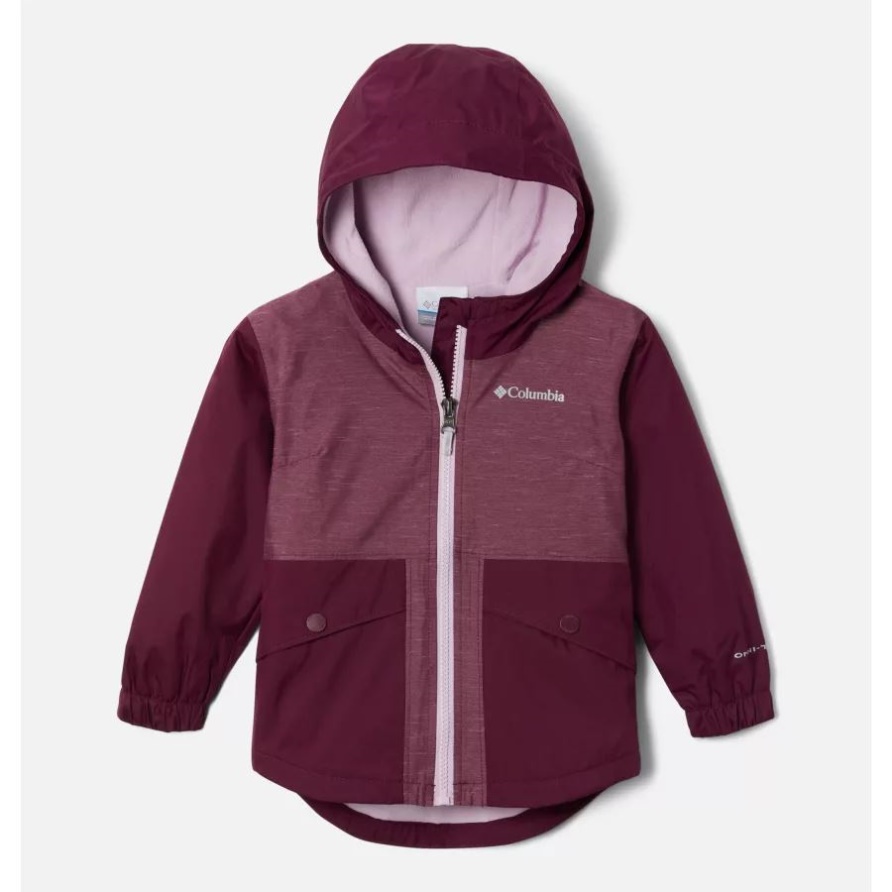 Marionberry/marionberry Slub Columbia-Jacke Mit Fleecefutter Für Kleinkinder Mit Regenspuren Für Mädchen