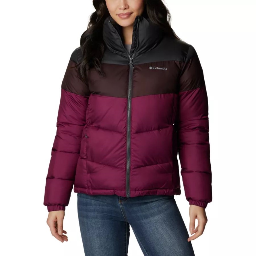 Marionberry/New Cinder/Shark Puffect Colorblock-Pufferjacke Für Damen Columbia
