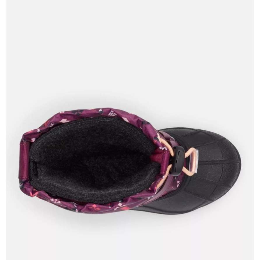 Marionberry/Pfirsichblüte Columbia-Stiefel Mit Powderbug-Vierzig-Aufdruck Für Kleine Kinder