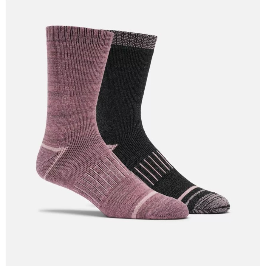 Mauve Asst Columbia Feuchtigkeitsregulierende Crew-Socken Für Damen, 2er-Pack