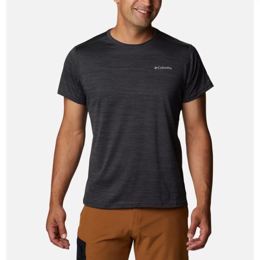 Alpine Chill Zero Kurzarm-Crew-Shirt Für Herren Black Heather Columbia