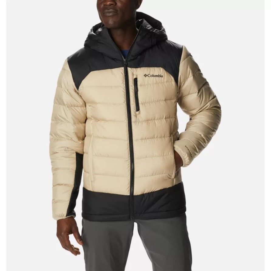 Herbst Park Daunenjacke Mit Kapuze Für Herren Ancient Fossil/Black Columbia
