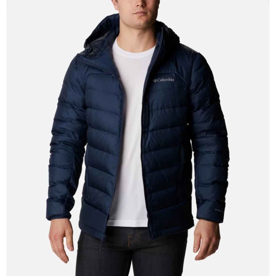 Herren Herbstpark Daunenjacke Mit Kapuze Columbia Collegiate Navy