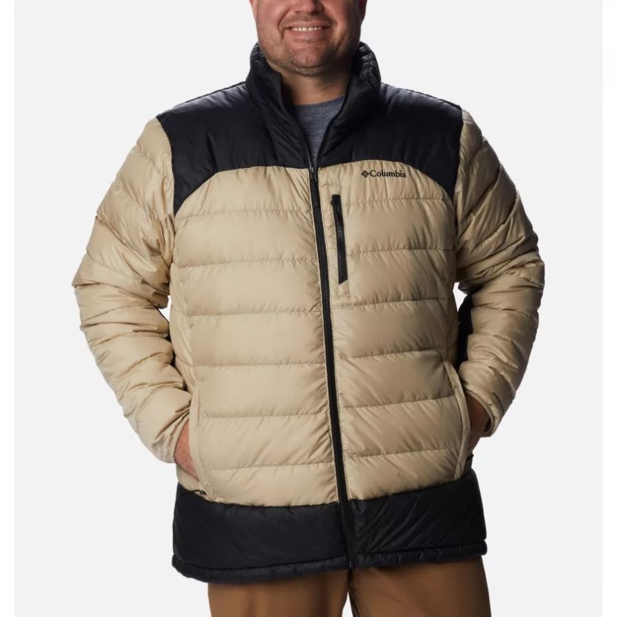 Herren-Herbstpark-Daunenjacke Big Columbia Ancient Fossil/Black