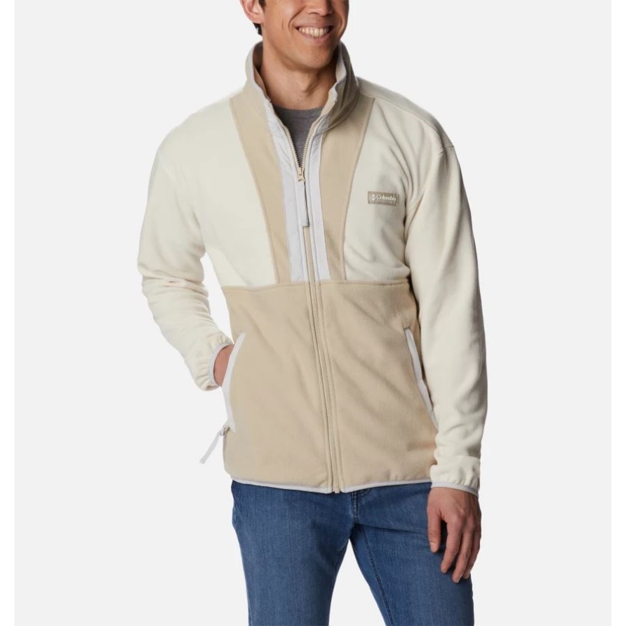 Herren-Rückenschale Aus Fleece, Leicht, Kreide/Antike Fossil/Nimbus Grey Columbia