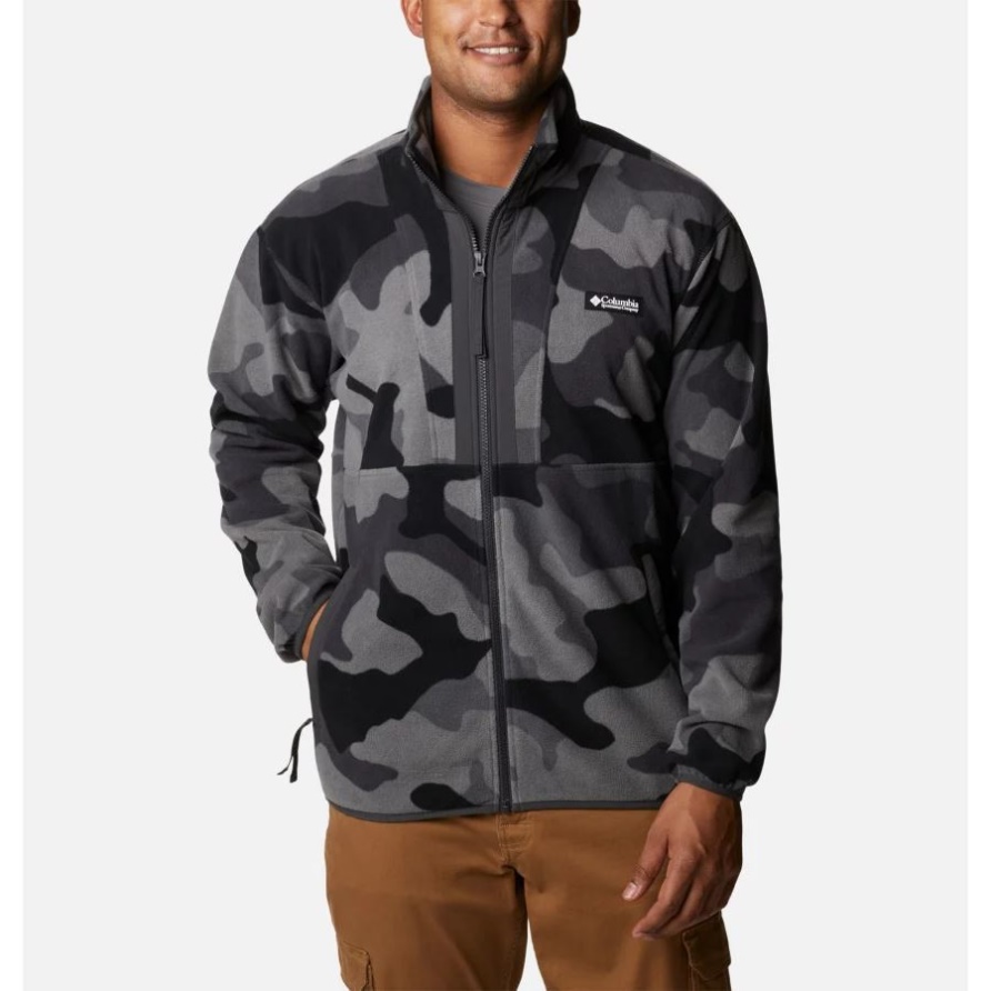 Fleece-Rückenschale Für Herren, Leicht, Columbia Black Mod Camo/Shark
