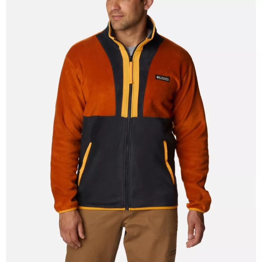 Herren-fleecejacke Mit Durchgehendem Reißverschluss Warmes Kupfer/schwarz/mango Columbia