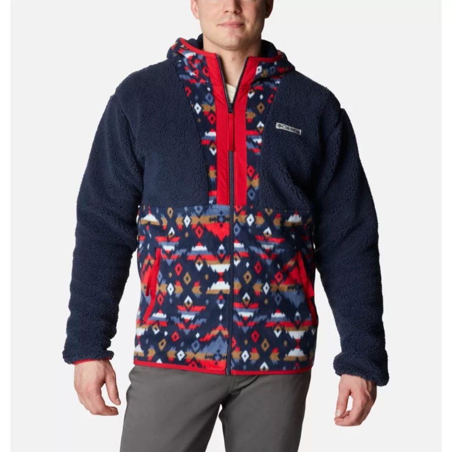 Backbowl Sherpa-kapuzenjacke Für Herren Coll Navy/coll Navy Rocky Mtn Print Columbia