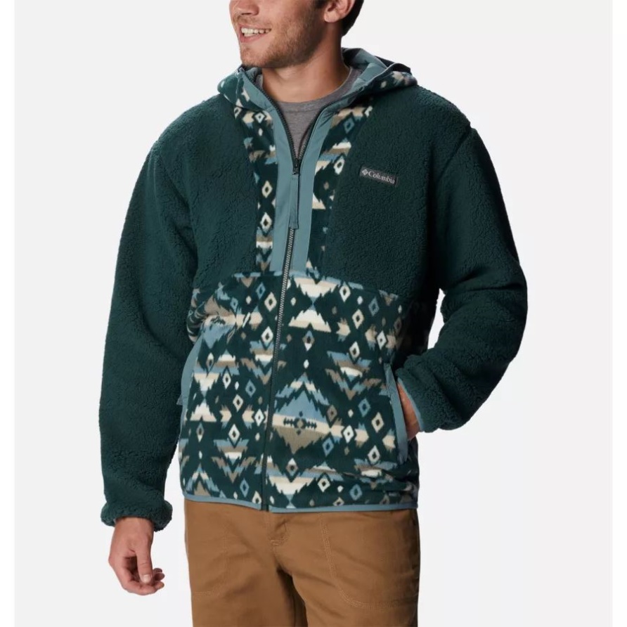 Backbowl Sherpa Kapuzenjacke Für Herren Columbia Fichte/fichte Rocky Mtn Print