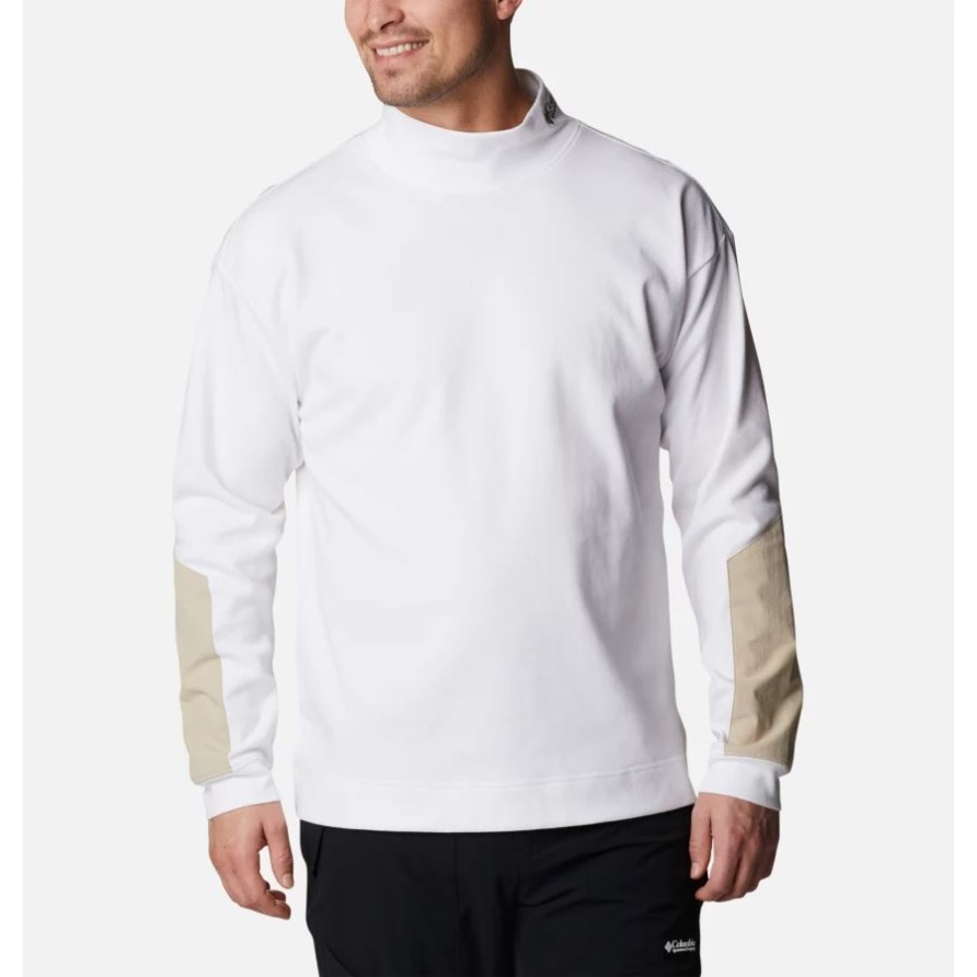 Ballistic Ridge Hochhals Langarm T-shirt Für Herren Weiß/altes Fossil Columbia