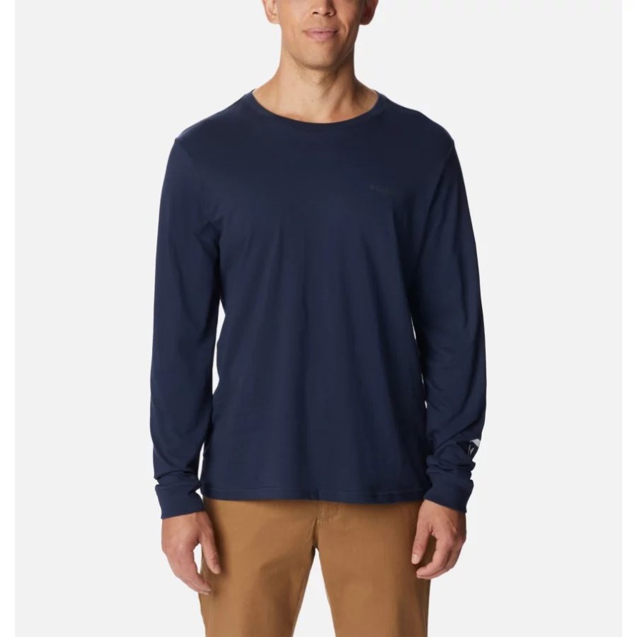 Langärmliges T-Shirt Mit CSC-Basic-Logo Für Herren Columbia Collegiate Navy/CSC-Ärmellogo