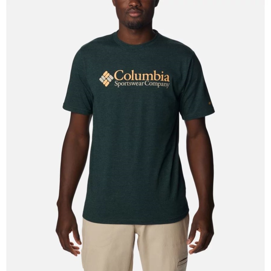 Csc Basic Logo Kurzarm Für Herren Columbia Spruce Heather/csc Retro Logo