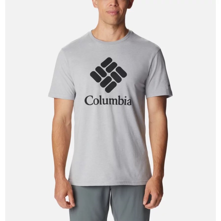 Herren-T-Shirt Mit CSC-Basic-Logo Columbia Grey Heather/CSC Stacked Logo Columbia