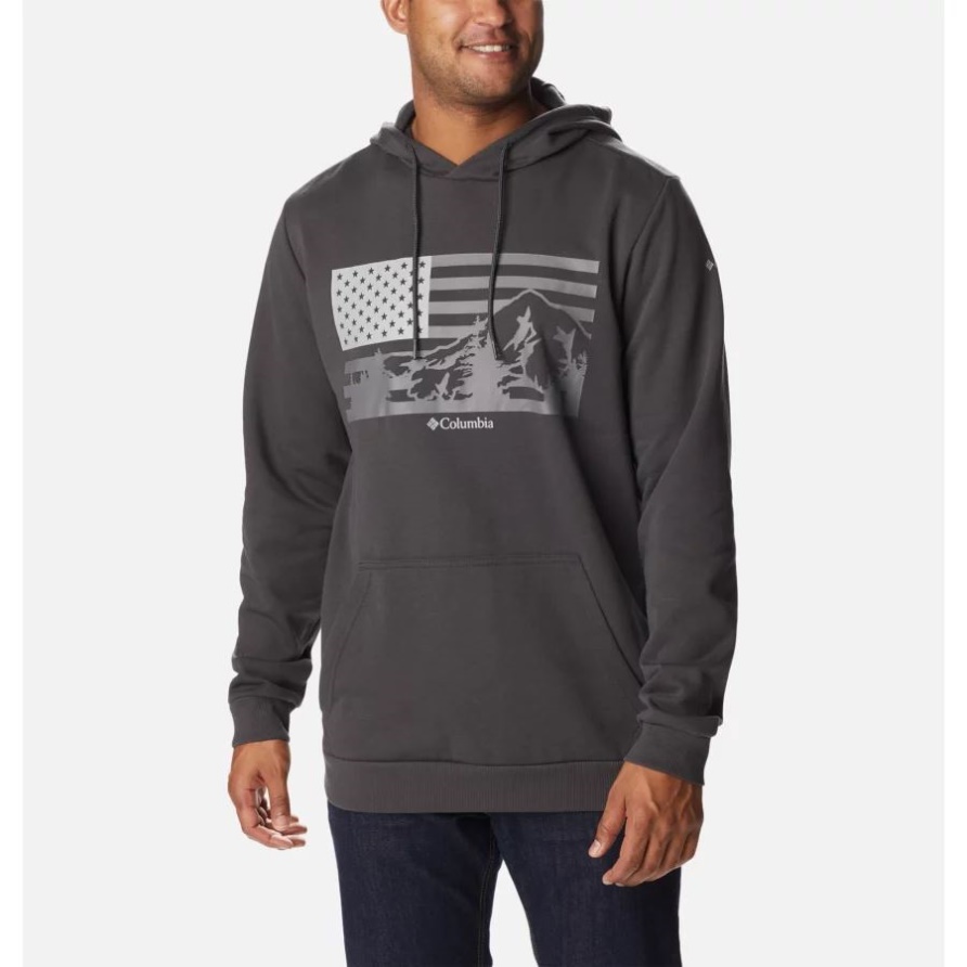 Hoodie Mit CSC-Landeslogo Für Herren Columbia Shark/US-Haube Flaggengrafik