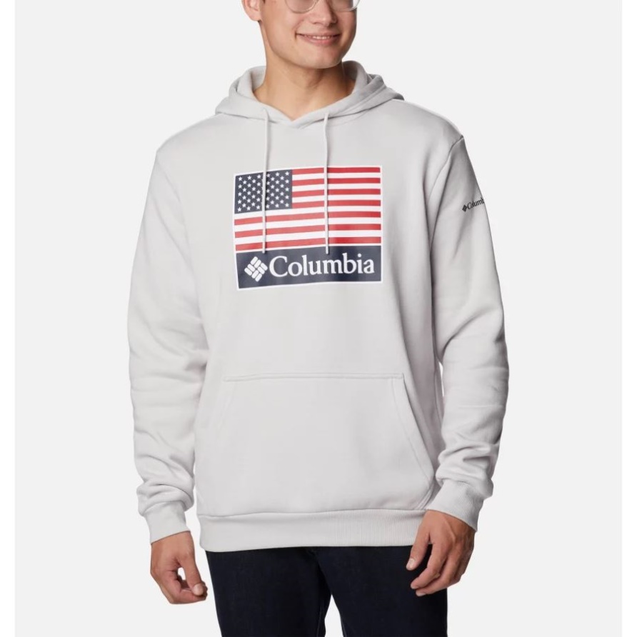 Hoodie Mit Csc-landeslogo Für Herren In Nimbus Grey/us Flag Stamp Graphic Columbia