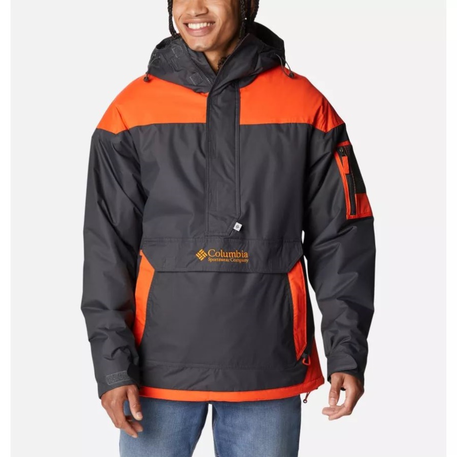 Herren Challenger Pullover Anorak Columbia Shark/Red Quartz