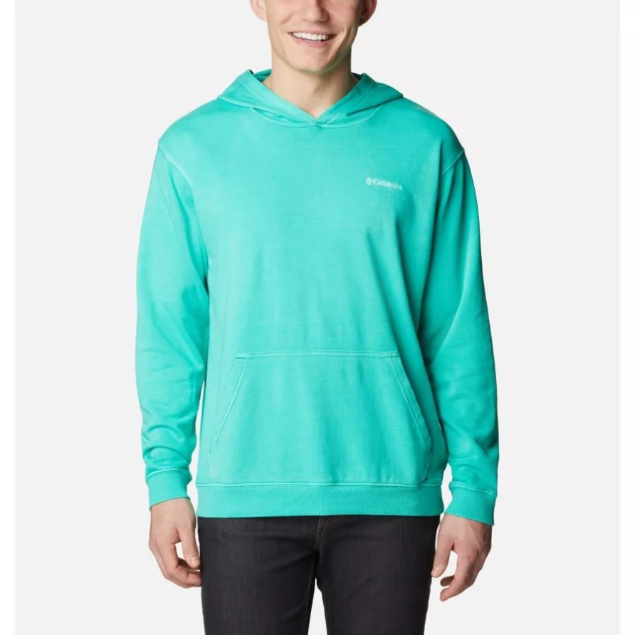 Columbia Lodge French Terry Neuheit Hoodie Für Herren In Elektrischem Türkis Columbia
