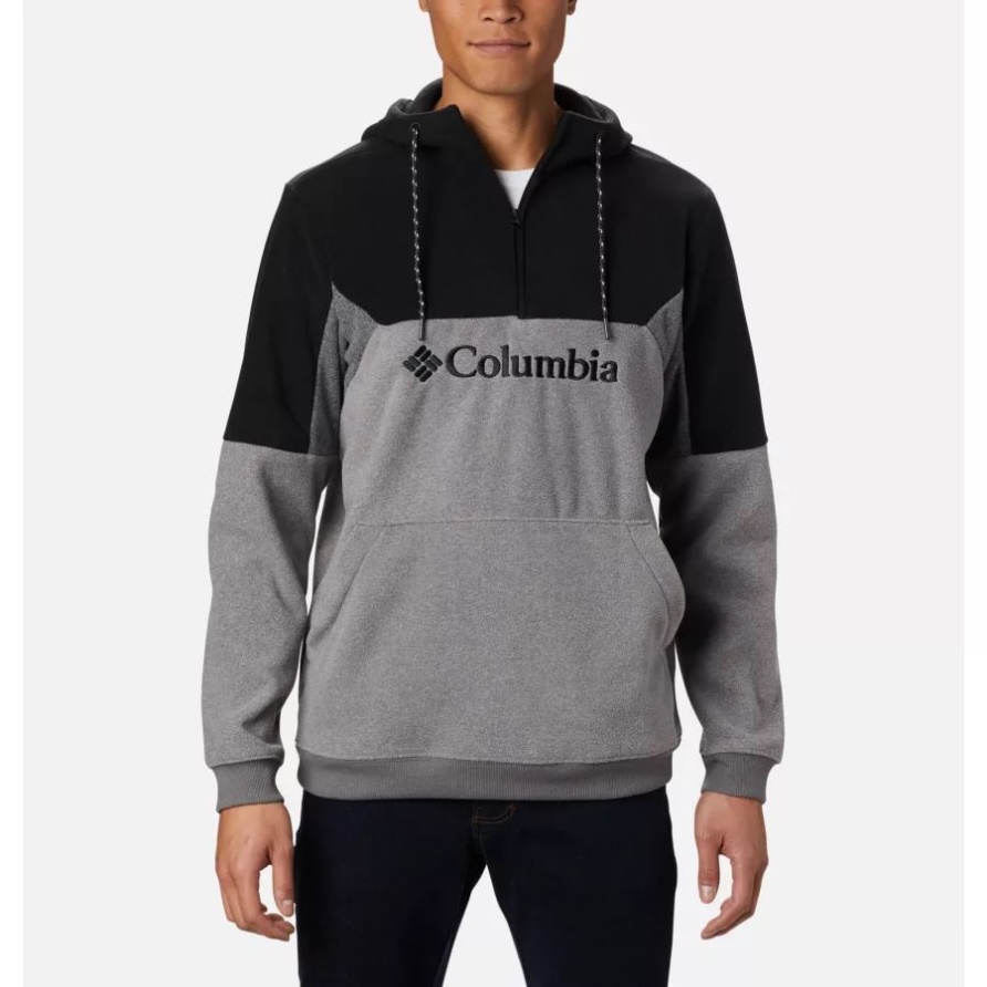 Columbia Lodge II Fleece-Hoodie Für Herren City Grey Heather/Black/Shark Heather Columbia
