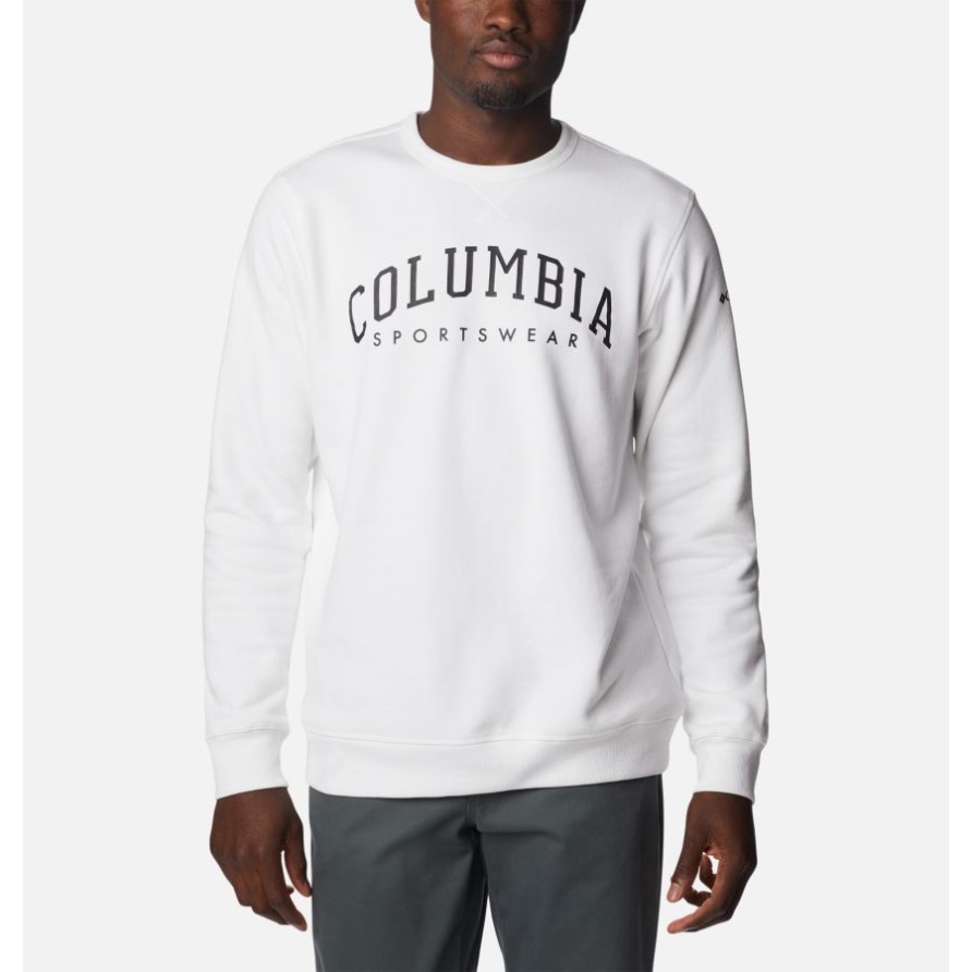 Columbia-Fleece-Crew Mit Logo Für Herren Weiß Columbia