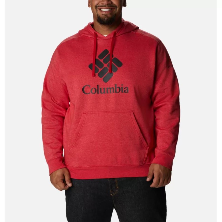 Columbia Trek Hoodie Herren Big Mountain Rot Hthr/csc Stacked Logo Columbia