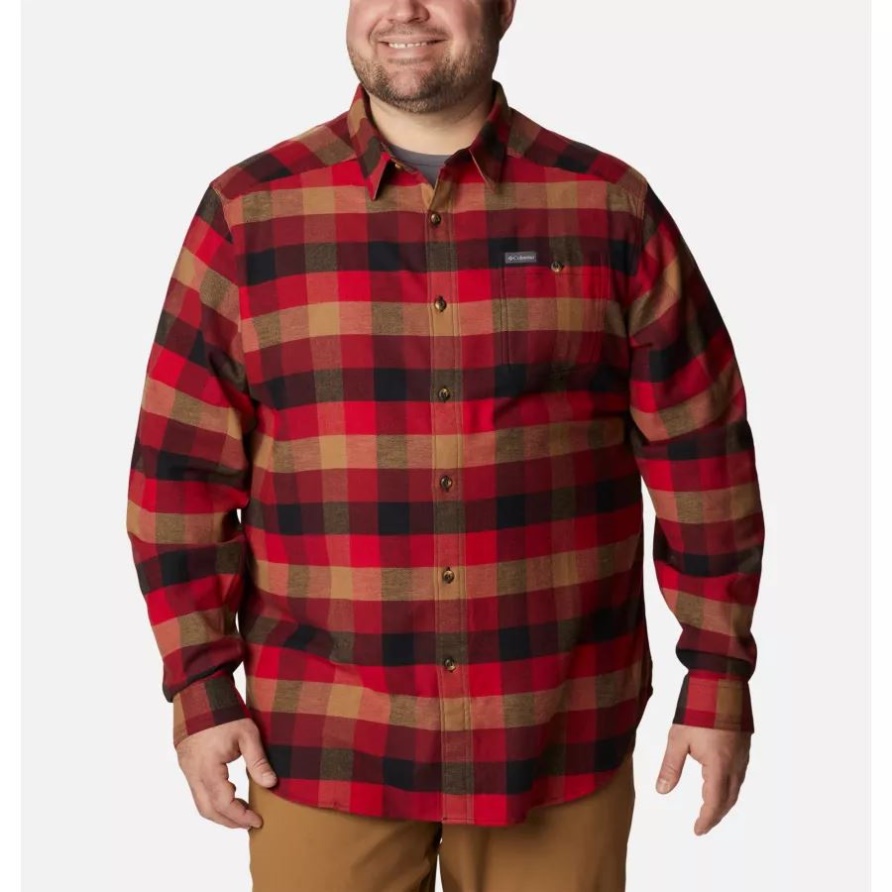 Cornell Woods Flanell-Langarmhemd Für Herren Big Columbia Red Jaspis Buffalo Check